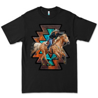 Black cowgirl with aztec Premium Tee - RanaPortraitStore