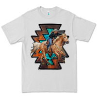Dove Grey cowgirl with aztec Premium Tee - RanaPortraitStore