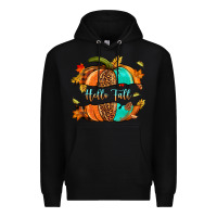 Black pumpkin hello fall Premium Hoodie - NancyCooperArtShop