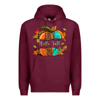 Burgundy pumpkin hello fall Premium Hoodie - NancyCooperArtShop