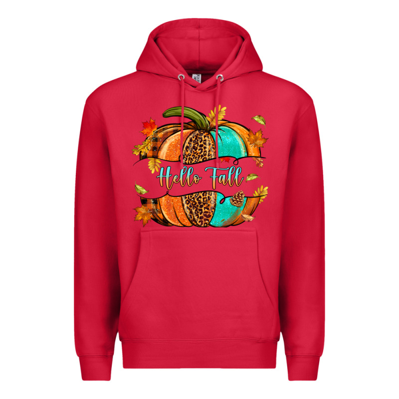 Pumpkin Hello Fall Premium Hoodie by NancyCooperArtShop | Teevron