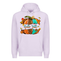 Lilac pumpkin hello fall Premium Hoodie - NancyCooperArtShop