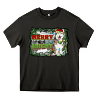 Asphalt merry and bright husky farm  background Heavy Core Tee - RanaPortraitStore