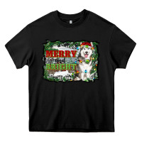 Black merry and bright husky farm  background Heavy Core Tee - RanaPortraitStore