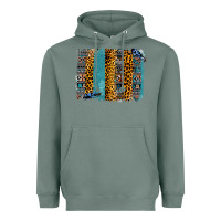 Sage Aztec Leopard Glitter Brushstrokes Heavyweight Hoodie - Bettercallsaul