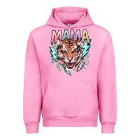 Fuchsia Pink Mama tiger lightning bolt Urban Hoodie - HowdyJamesFarm