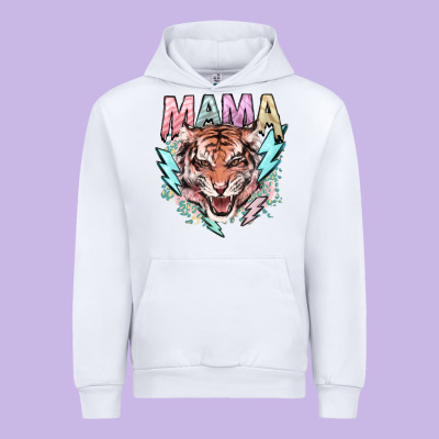 Mama Tiger Lightning Bolt Urban Hoodie Designed By Howdyjamesfarm