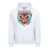 White Mama tiger lightning bolt Urban Hoodie - HowdyJamesFarm