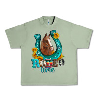 Oil Green horseshoe rodeo time Urban Heavy Tee - Artiststas