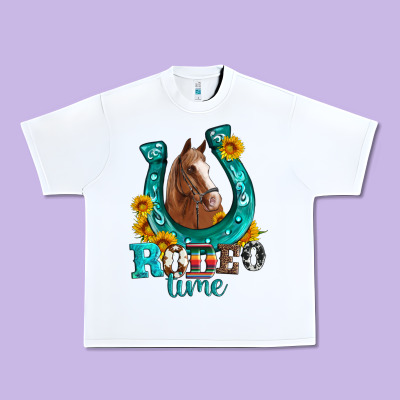 Horseshoe Rodeo Time Urban Heavy Tee Designed By Artiststas