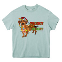 Arona merry and bright dachshund Heavy Core Tee - RanaPortraitStore