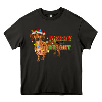 Asphalt merry and bright dachshund Heavy Core Tee - RanaPortraitStore