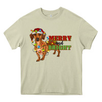 Mossy merry and bright dachshund Heavy Core Tee - RanaPortraitStore