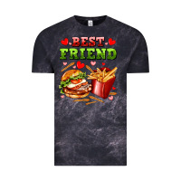 Cloud Black best friend hamburger potatoes Vintage Tee - AdoDesignShop