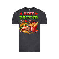 Vintage Black best friend hamburger potatoes Vintage Tee - AdoDesignShop