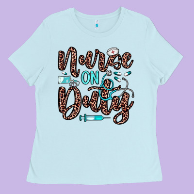 Nurse On Duty Ladies Tee Designed By Jahusdesignshop