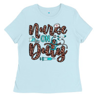 Baby Blue nurse on duty Ladies Tee - JahusDesignShop
