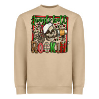 Jingle Bell Rockin Skeleton Christmas Heavyweight Sweatshirt | Teevron