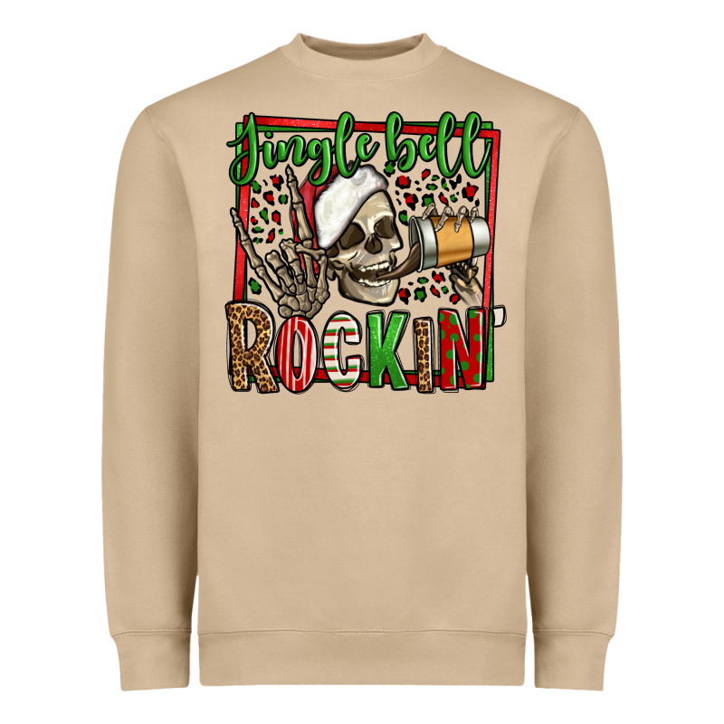 Jingle Bell Rockin Skeleton Christmas Heavyweight Sweatshirt by Jasminsmagicworld | Teevron