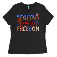 Black faith family freedom Ladies Tee - texasbilliewilder