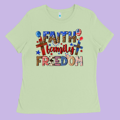 Faith Family Freedom Ladies Tee Designed By Texasbilliewilder
