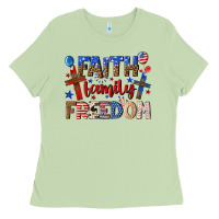 Matcha faith family freedom Ladies Tee - texasbilliewilder
