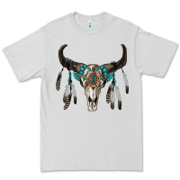 Dove Grey boho bull skull Premium Tee - RanaPortraitStore