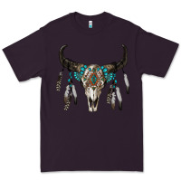 Plum boho bull skull Premium Tee - RanaPortraitStore