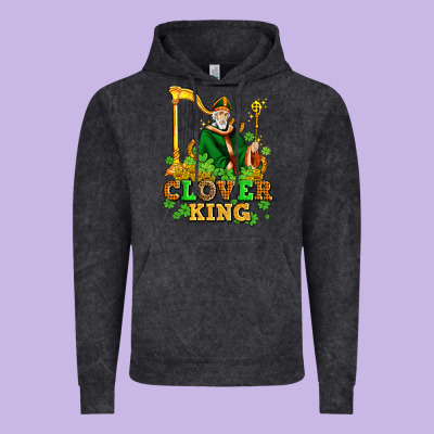 St Patricks Clover King  With Shamrocks Vintage Hoodie Designed By Adodesignshop