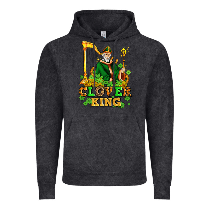 St Patricks Clover King  With Shamrocks Vintage Hoodie by AdoDesignShop | Teevron