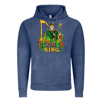 Vintage Denim st patricks clover king  with shamrocks Vintage Hoodie - AdoDesignShop