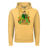 Vintage Mustard st patricks clover king  with shamrocks Vintage Hoodie - AdoDesignShop
