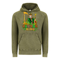 Vintage Olive st patricks clover king  with shamrocks Vintage Hoodie - AdoDesignShop