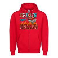 Red chillin and grilling Zipper Hoodie - MaliasSmallBusiness