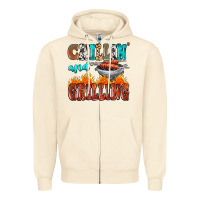 Sandshell chillin and grilling Zipper Hoodie - MaliasSmallBusiness