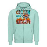 Seafoam chillin and grilling Zipper Hoodie - MaliasSmallBusiness