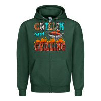 Sports Green chillin and grilling Zipper Hoodie - MaliasSmallBusiness