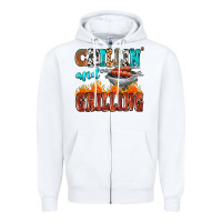 White chillin and grilling Zipper Hoodie - MaliasSmallBusiness