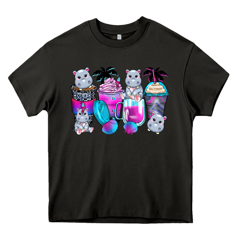 Hippopotamus Coffee Cups Heavy Core Tee by Zillion Design Studio | Teevron
