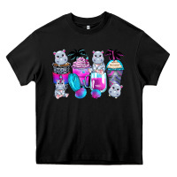 Black hippopotamus coffee cups Heavy Core Tee - Zillion Design Studio