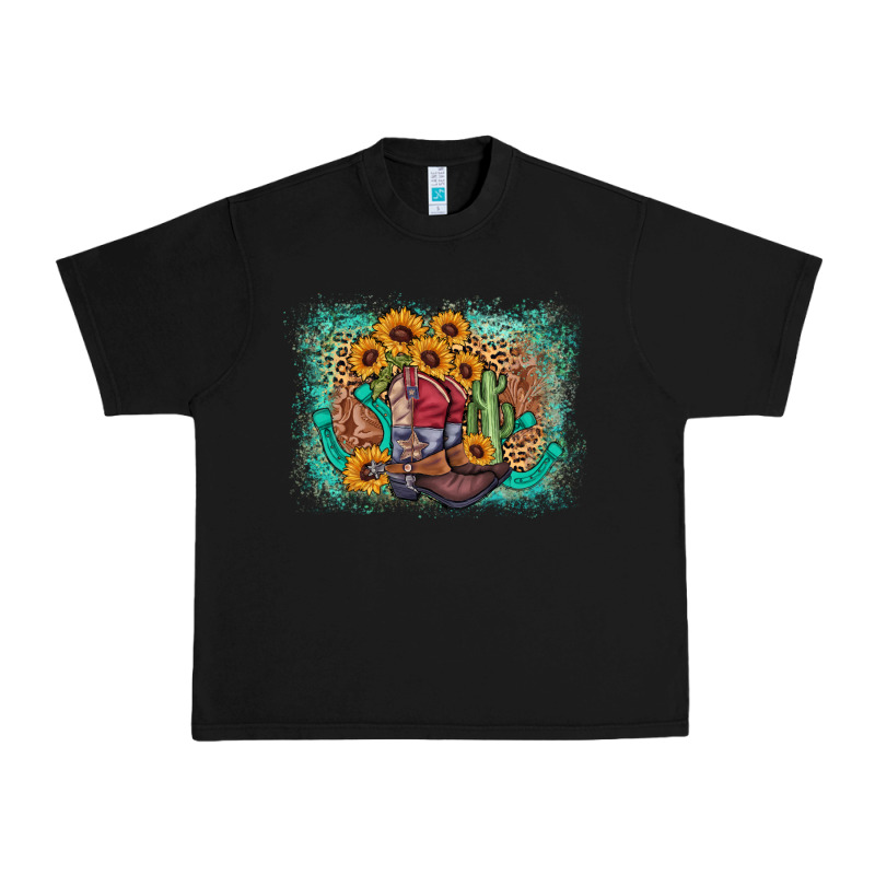 Cowboy Boots Sunflower Urban Heavy Tee by AdoDesignShop | Teevron