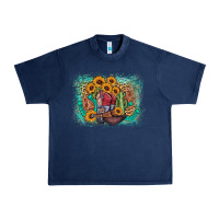 Navy cowboy boots sunflower Urban Heavy Tee - AdoDesignShop