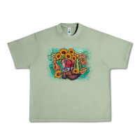 Oil Green cowboy boots sunflower Urban Heavy Tee - AdoDesignShop