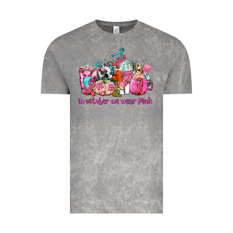 Western Cancer  In October We Wear Pink Coffee Cups With Ribbons Vintage Tee by AdoDesignShop | Teevron