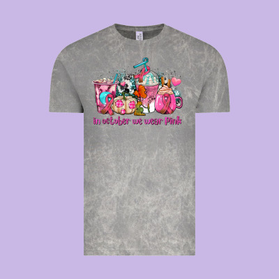 Western Cancer  In October We Wear Pink Coffee Cups With Ribbons Vintage Tee Designed By Adodesignshop