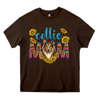 Chocolate Brown western collie mom Heavy Core Tee - texasbilliewilder