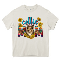 Cream western collie mom Heavy Core Tee - texasbilliewilder