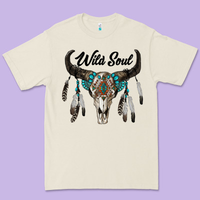 Wild Soul Boho Skull Premium Tee Designed By Ranaportraitstore