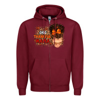 Burgundy one thankful mama Zipper Hoodie - MaliasSmallBusiness