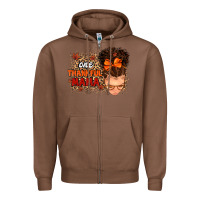 Chestnut one thankful mama Zipper Hoodie - MaliasSmallBusiness